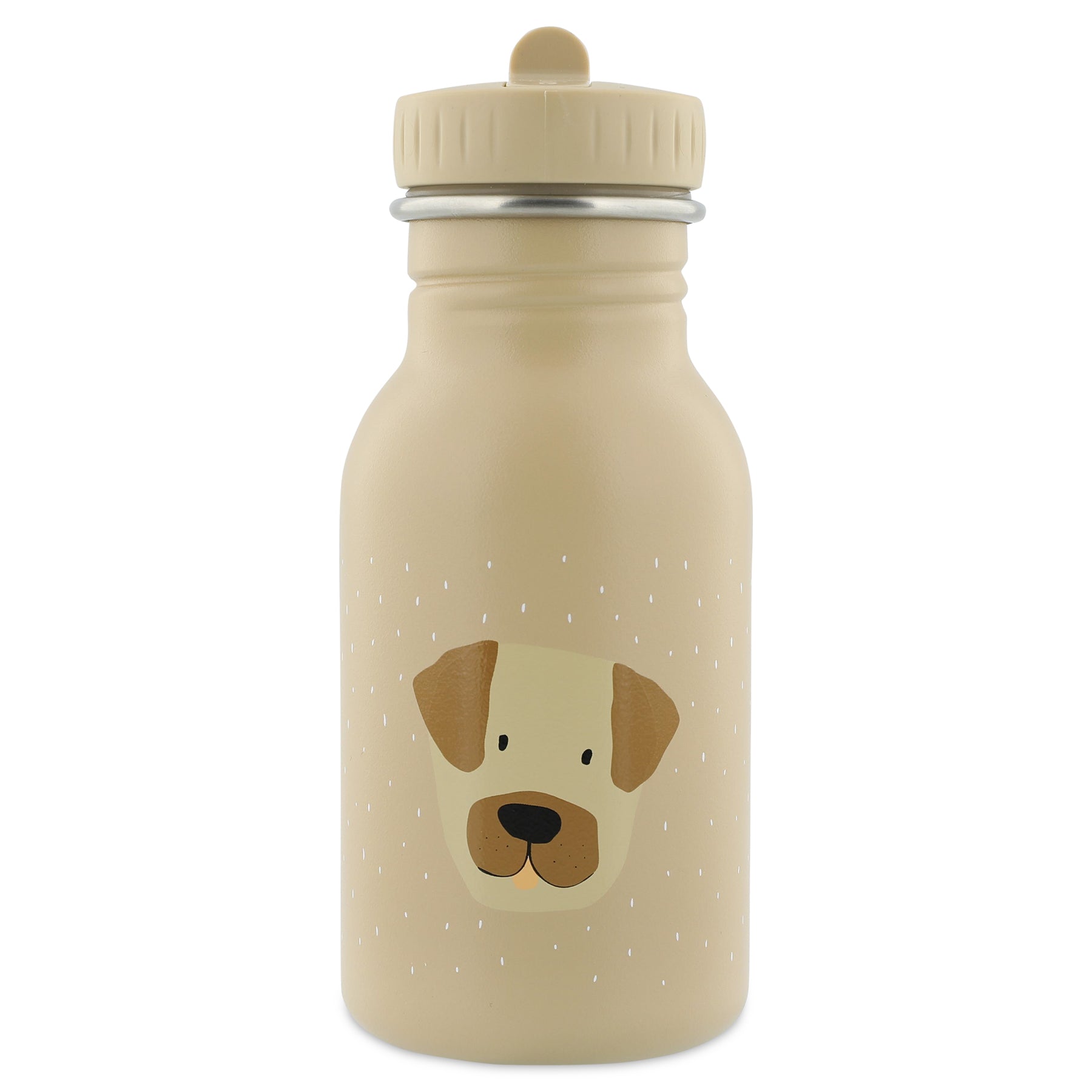 easy to open stainless steel water bottle with handy strapEasy to open  350 ml capacity Strap included  Easy grip handle Dishwasher safe 