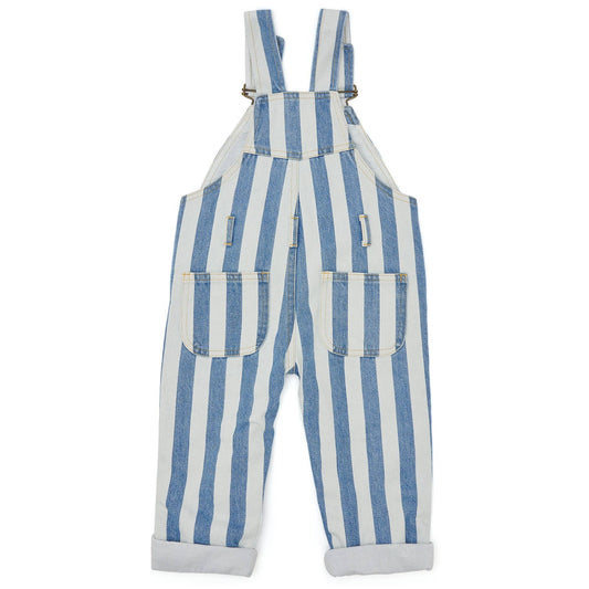 Classic Wide Stripe Dungarees - Blue: 18-24m