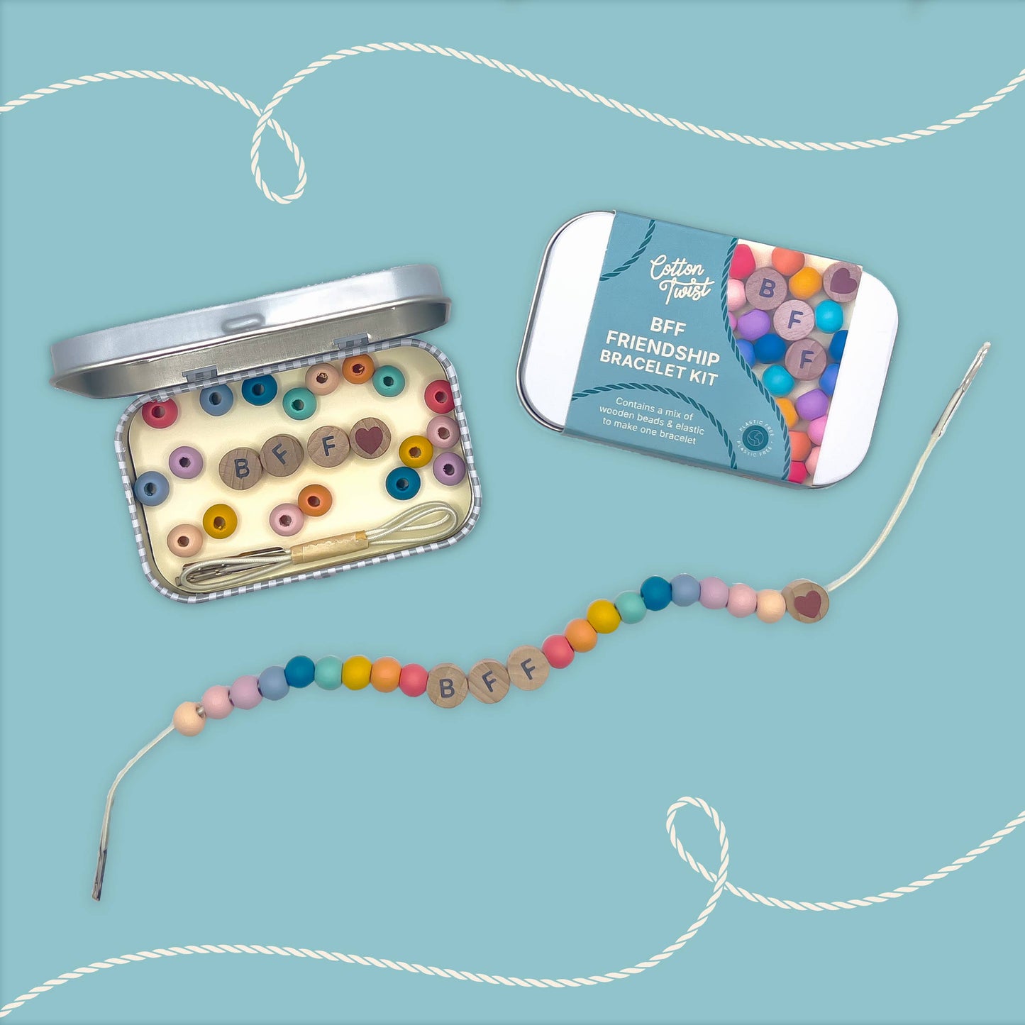 Beaded BFF Friendship Bracelet Gift Kit: RAINBOW BFF
