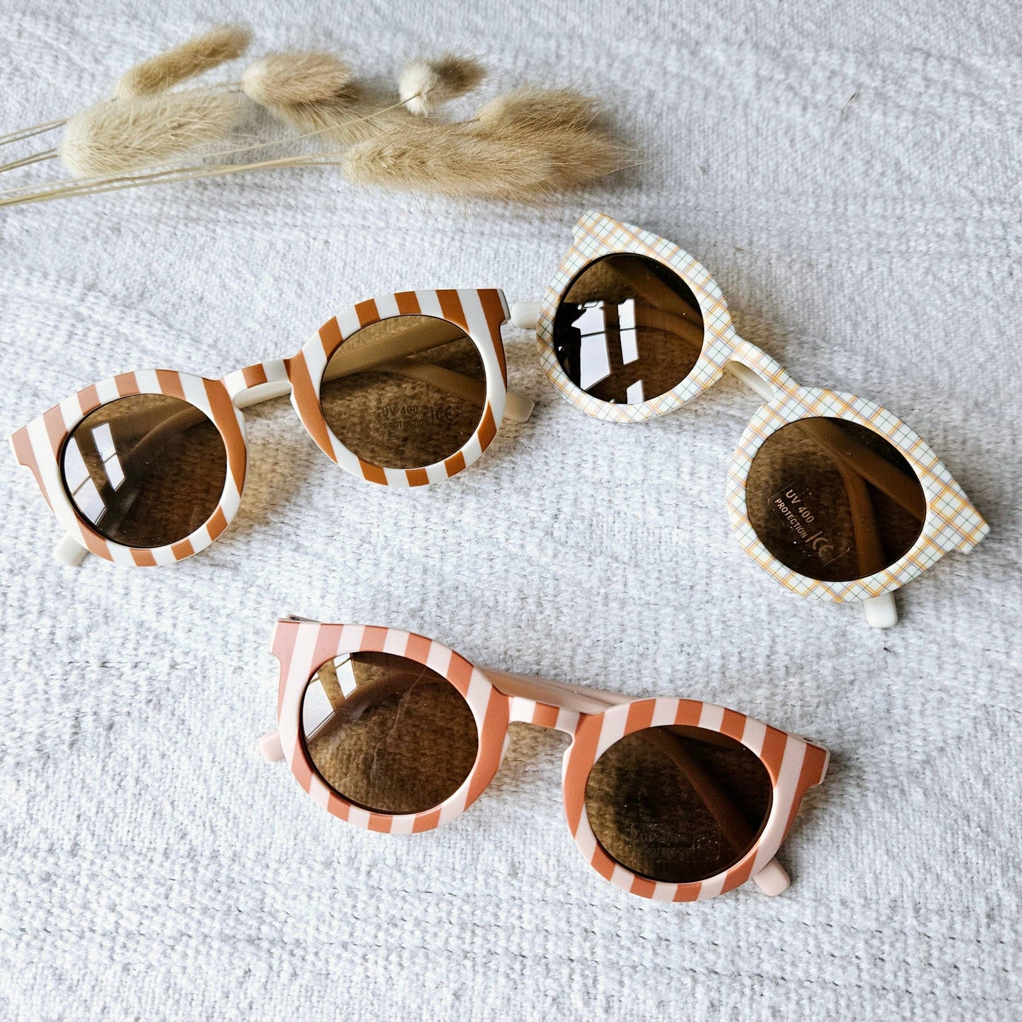 Baby and child sunglasses UV400 striped - Beige/Camel