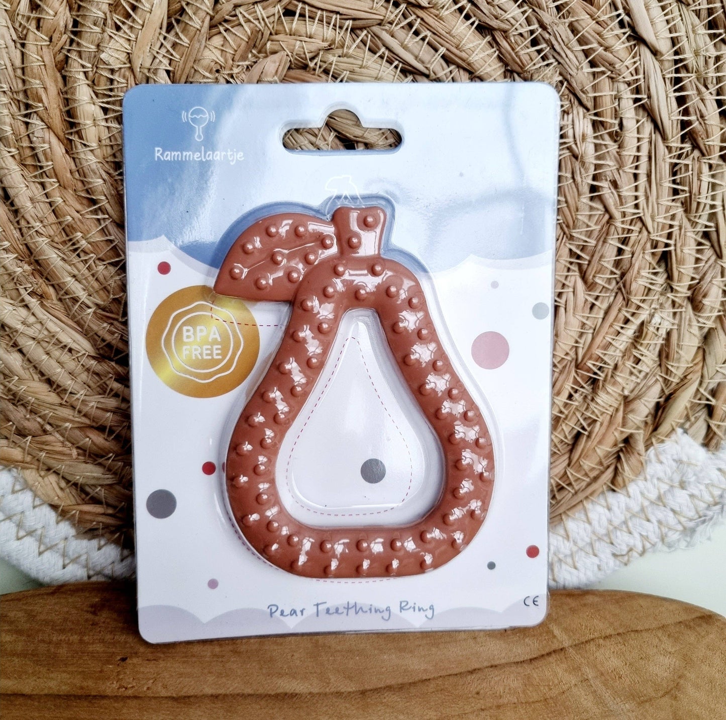 Silicone teether Pear: Grey-blue