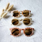 Baby and child sunglasses UV400 striped - Beige/Camel