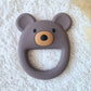Silicone Teething Ring Bear Brown
