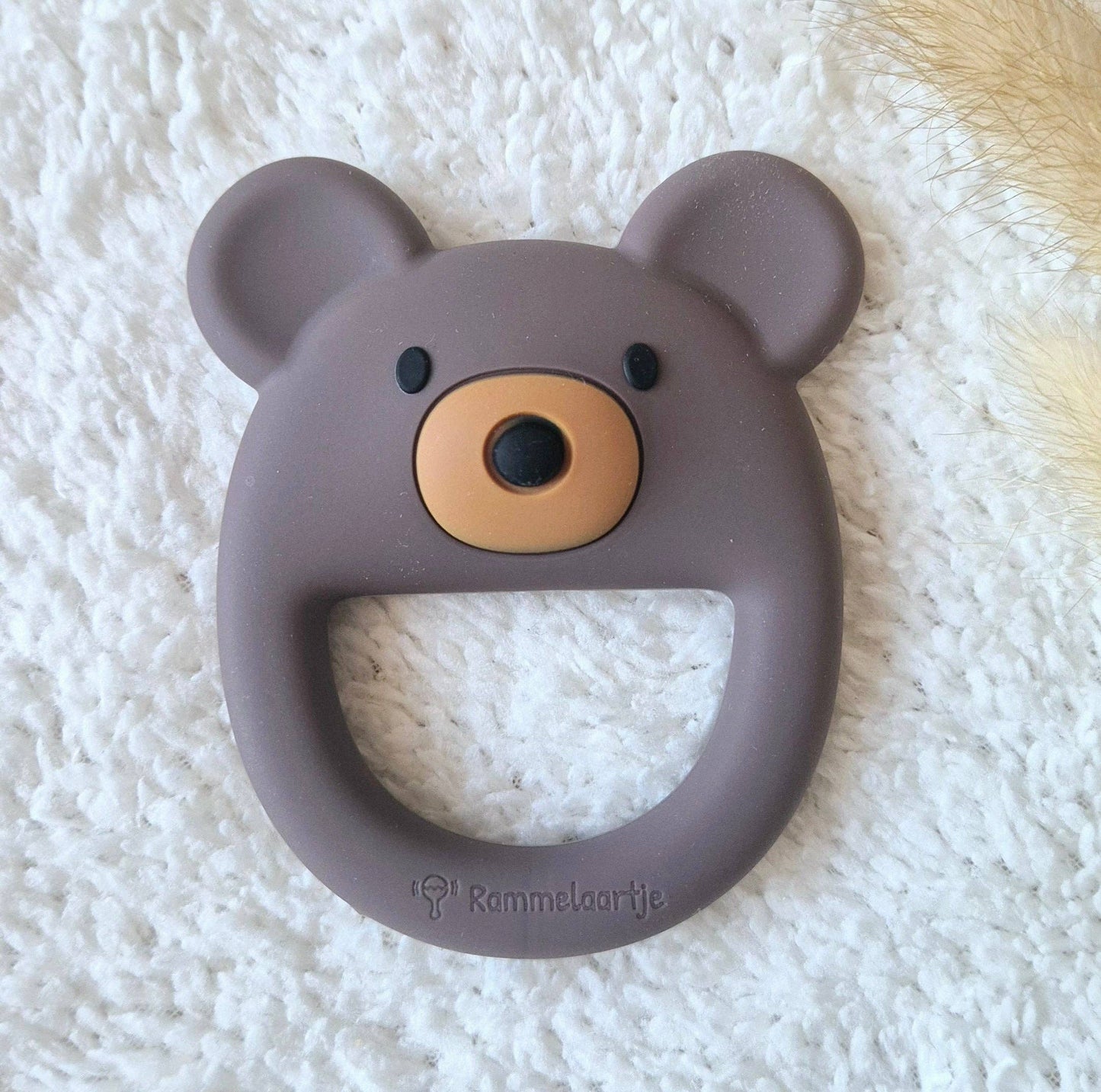 Silicone Teething Ring Bear Brown