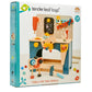 Box of Tender Leaf Toys Table Top Tool Bench with colorful tools on a white background