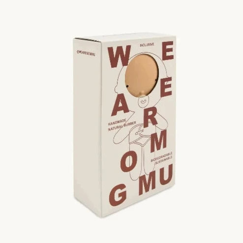 A sustainable gommu mini baby made from white tree sap.