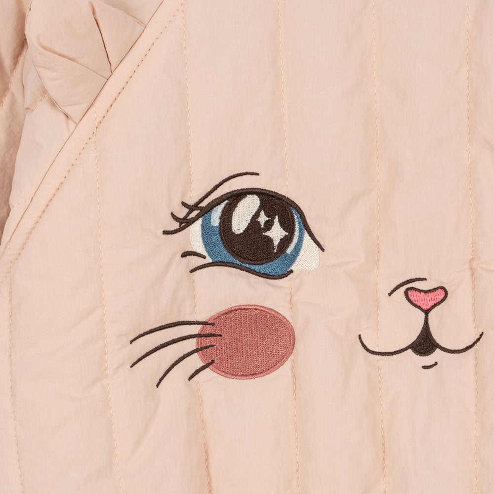 Close up of Konges SLojd girls juno kitty bomber jacket