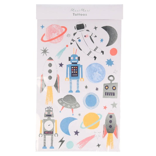 Pack of two space tatoos for boys party games