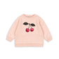 Konges Slojd peach kids sweatshirt with cherry print on front