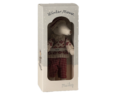Winter mouse with ski set, Big sister - Rose