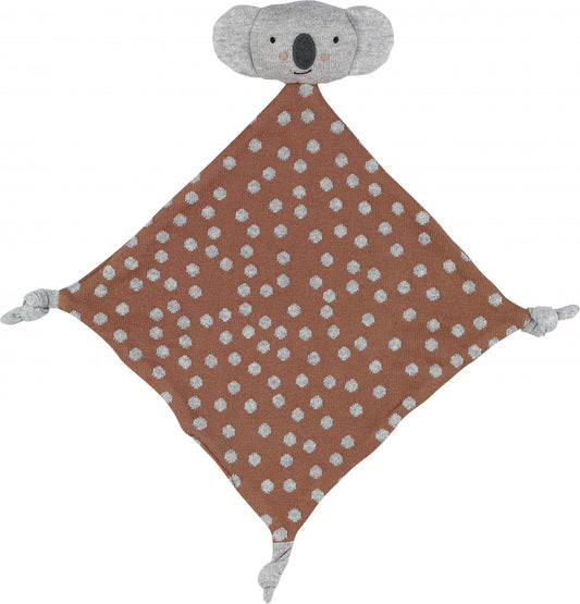 A caramel colour soft cuddle cloth for babies to snuggle, by Ava & Yves