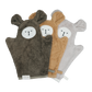 A set of 3 cute bath mitts to make bath time fun, made from bamboo