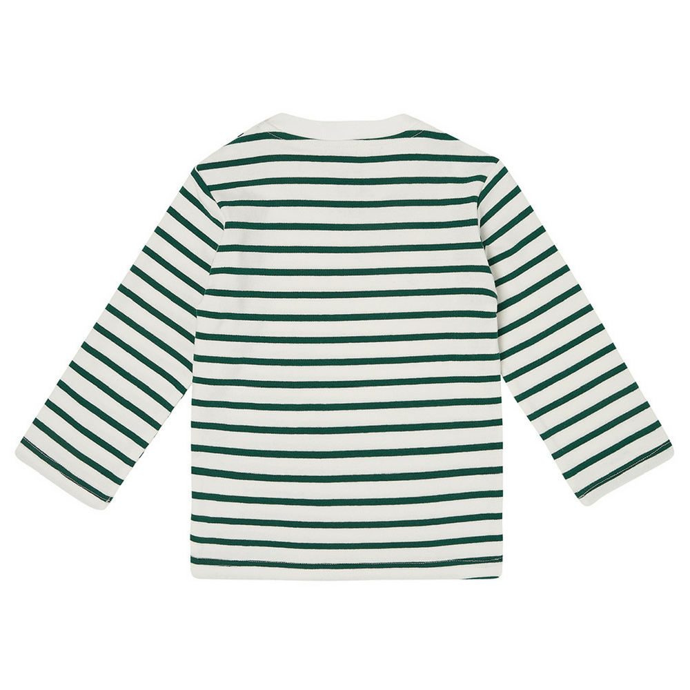 Dotty Dungaress – Green – Breton T-shirt