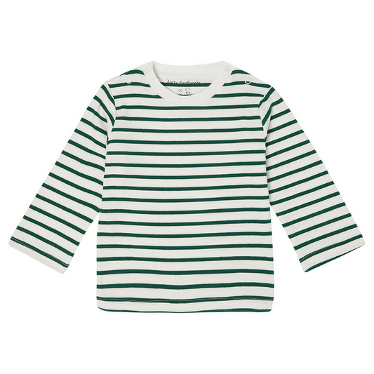 Dotty Dungaress – Green – Breton T-shirt